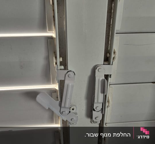 מנגנון פתיחה וצידוד של שלבי תריס הזזה רפפה